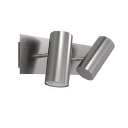 APPLIQUE SPOT IN METALLO ORIENTABILE CROMO SPAZZOLATO 30X15CM X 2 GU10