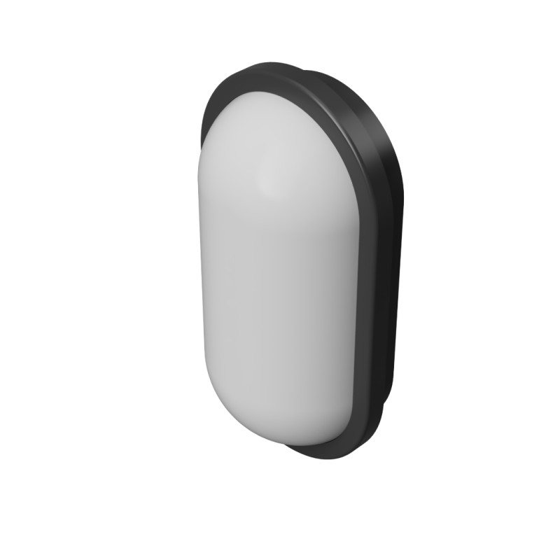 Palio ovale 20W - PLAFONIERA IN TERMOPLASTICA OVALE  IP65 20W 2500 LUMEN NERA 27X14,5CM 3*CCT