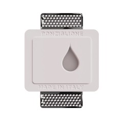 SEGNAPASSI DA INCASSO IN GESSO CERAMICO CON FORO A FORMA DI GOCCIA CON CHIP LED BRIDGELUX 3W  13,7X11,5