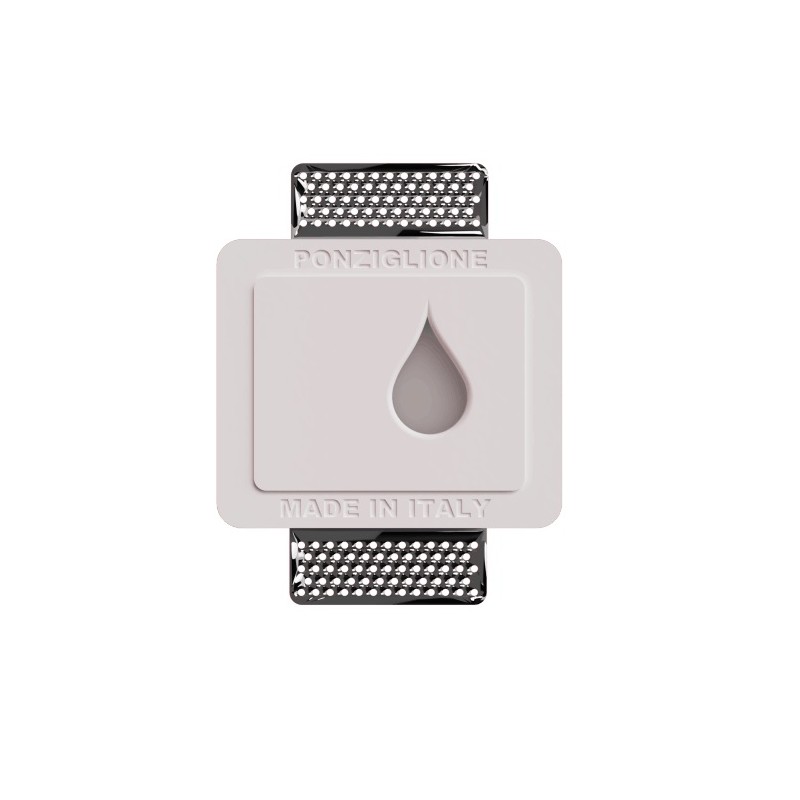 SEGNAPASSI DA INCASSO IN GESSO CERAMICO CON FORO A FORMA DI GOCCIA CON CHIP LED BRIDGELUX 3W  13,7X11,5