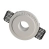 PORTAFARETTO DA INCASSO IN GESSO CERAMICO DIAMETRO 10 H6,5CM COMPLETO DI PORTA LAMPADA ANTISHOCK MINIGU10 MOLLA DI BLOCCO BIANC