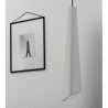 PENDENTE IN GESSO CERAMICO DALLA FORMA ASIMMETRICA 30X37 COMPLETO DI PORTA LAMPADA GU10, MOLLA BIANCA, FILO DA 1,5MT E COPPA IN