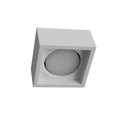 PLAFONE IN GESSO CERAMICO DALLA FORMA SQUADRATA 12X12 H6  COMPLETO DI PORTA LAMPADA GX53