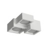 PLAFONE IN GESSO CERAMICO CON LINEA SQUADRATA 24X24 H9,5 COMPLETO DI PORTA LAMPADA 3 GX53