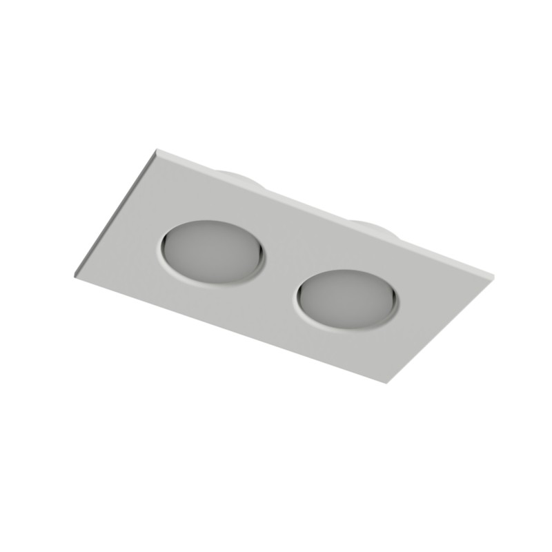 DAY PLAFONE IN GESSO CERAMICO CON LINEA SQUADRATA IN RILIEVO 29X17 H4,5 COMPLETO DI PORTA LAMPADA 2 GX53