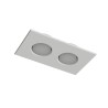 DAY PLAFONE IN GESSO CERAMICO CON LINEA SQUADRATA IN RILIEVO 29X17 H4,5 COMPLETO DI PORTA LAMPADA 2 GX53