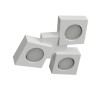 PLAFONE IN GESSO CERAMICO LINEA A TRE TRAPEZI 37X33 H6 COMPLETO DI PORTA LAMPADA 3 GX53