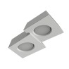 PLAFONE IN GESSO CERAMICO LINEA A DUE TRAPEZI 33X19 H6 COMPLETO DI PORTA LAMPADA 2 GX53