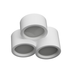 PLAFONE IN GESSO CERAMICO LINEA A TRE CILINDRI DI DIVERSE ALTEZZE COMPLETO DI PORTA LAMPADA 3 GX53