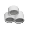 PLAFONE IN GESSO CERAMICO LINEA A TRE CILINDRI DI DIVERSE ALTEZZE COMPLETO DI PORTA LAMPADA 3 GX53