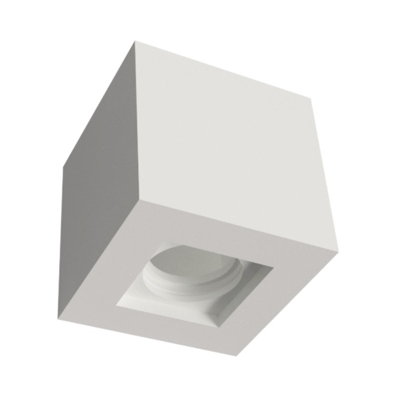 CUBO DA SOFFITTO IN GESSO CERAMICO PER 1 GU10 11X11H11