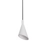 PENDENTE IN GESSO CERAMICO VERNICIABILE DALLA FORMA CONICA 27CM COMPLETO DI PORTA LAMPADA GU10,MOLLA BIANCA,FILO DA 1,5MT