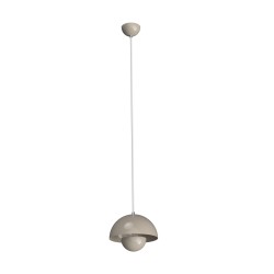 LAMPADARIO IN METALLO X 1 E27 COLORE SABBIA 16X23CM