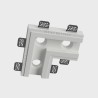 PORTAFARETTO DA INCASSO IN GESSO CERAMICO AD ANGOLO CON 3 PUNTI LUCE 20X20X11 H10CM COMPLETO DI PORTA LAMPADA GU10 E MOLLA BIAN