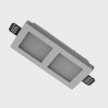 PORTAFARETTO SLIM DA INCASSO IN GESSO CERAMICO PER 2 GU10 CON DIFFUSORE COMPLETO DI PORTALAMPADE E MOLLA FERMA FARETTO 22X12XH9