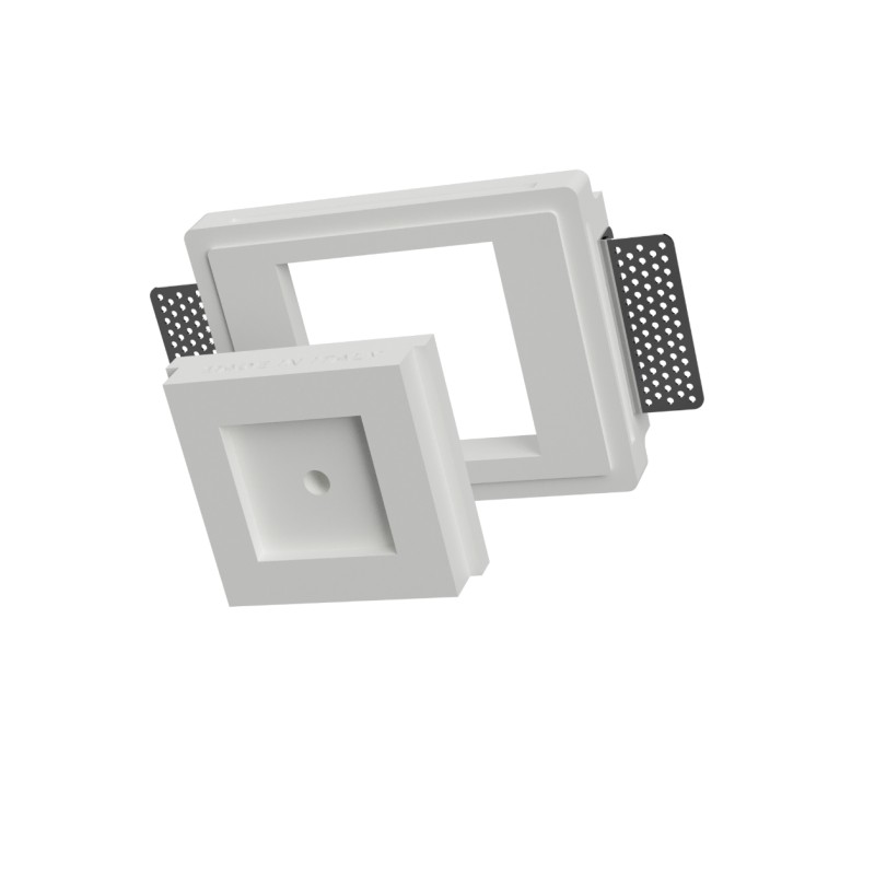 COPPETTA PER PENDENTI DA INCASSO  IN GESSO CERAMICO DALLA FORMA QUADRATA 10X11 H 7,5 COMPLETO DI BASE