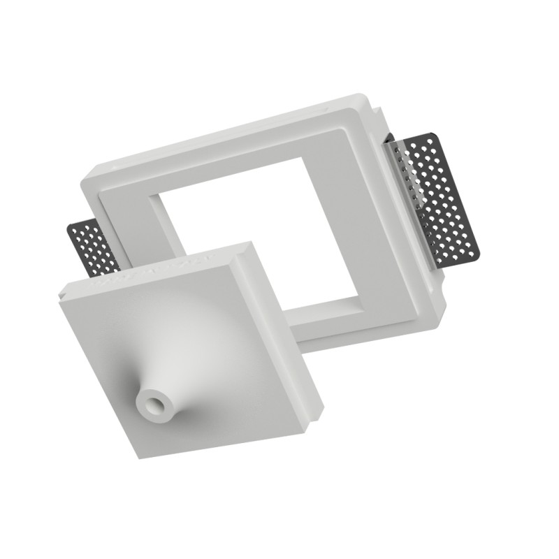 COPPETTA X PENDENTI  DA INCASSO IN GESSO CERAMICO CON FORMA AD IMBUTO REGGI CAVO 10X11 H7,5 COMPLETO DI BASE
