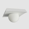 SFERA1 PLAFONE IN GESSO CERAMICO CON UNA PARTE SFERICA IN  VETRO OPACO 22X22XH12 ATTACCO GX53