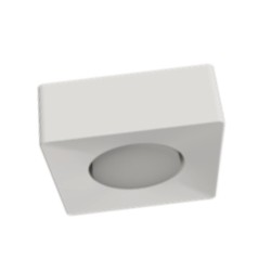 PLAFONE IN GESSO CERAMICO DALLA FORMA SQUADRATA 14X14CM X H 5,2CM  COMPLETO DI PORTALAMPADA GX53