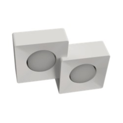 PLAFONE IN GESSO CERAMICO DALLA FORMA SQUADRATA 32CM H 5,2X6,2CM COPLETO DI 2 PORTALAMPADA GX53