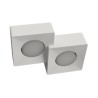 PLAFONE IN GESSO CERAMICO DALLA FORMA SQUADRATA 32CM H 5,2X6,2CM COPLETO DI 2 PORTALAMPADA GX53
