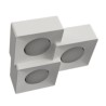 PLAFONE IN GESSO CERAMICO DALLA FORMA SQUADRATA 26X26,8CM H 5,2X6,2X7,2CM COMPLETO DI 3 PORTALAMPADA GX53