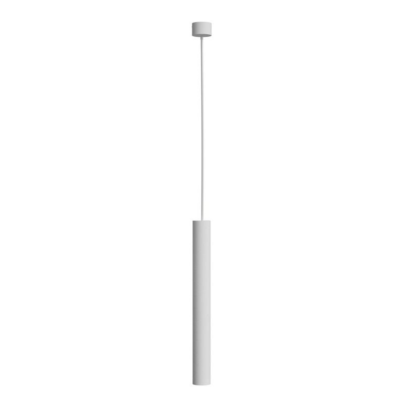 BL PENDENTE IN ALLUMINIO BIANCO 50CM DIAMETRO 5,5CM ATTACCO GU10 COMPLETO DI COPPA BIANCA E CAVO GOMMATO BIANCO 2MT