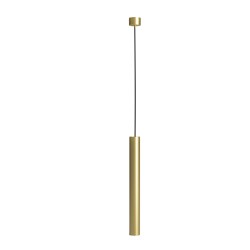 OL PENDENTE IN ALLUMINIO ORO 50CM DIAMETRO 5,5CM ATTACCO GU10 COMPLETO DI COPPA E CAVO GOMMATO TRASPARENTE 2MT