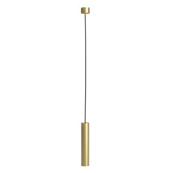 OS PENDENTE IN ALLUMINIO ORO 30CM DIAMETRO 5,5CM ATTACCO GU10 COMPLETO DI COPPA E CAVO GOMMATO TRASPARENTE 2MT