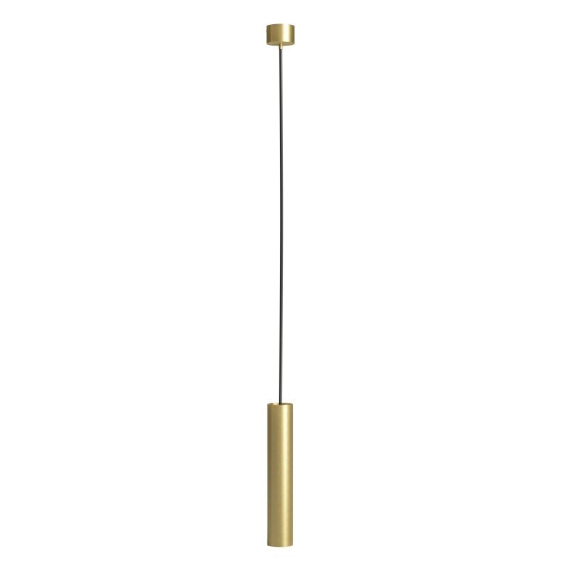 OS PENDENTE IN ALLUMINIO ORO 30CM DIAMETRO 5,5CM ATTACCO GU10 COMPLETO DI COPPA E CAVO GOMMATO TRASPARENTE 2MT