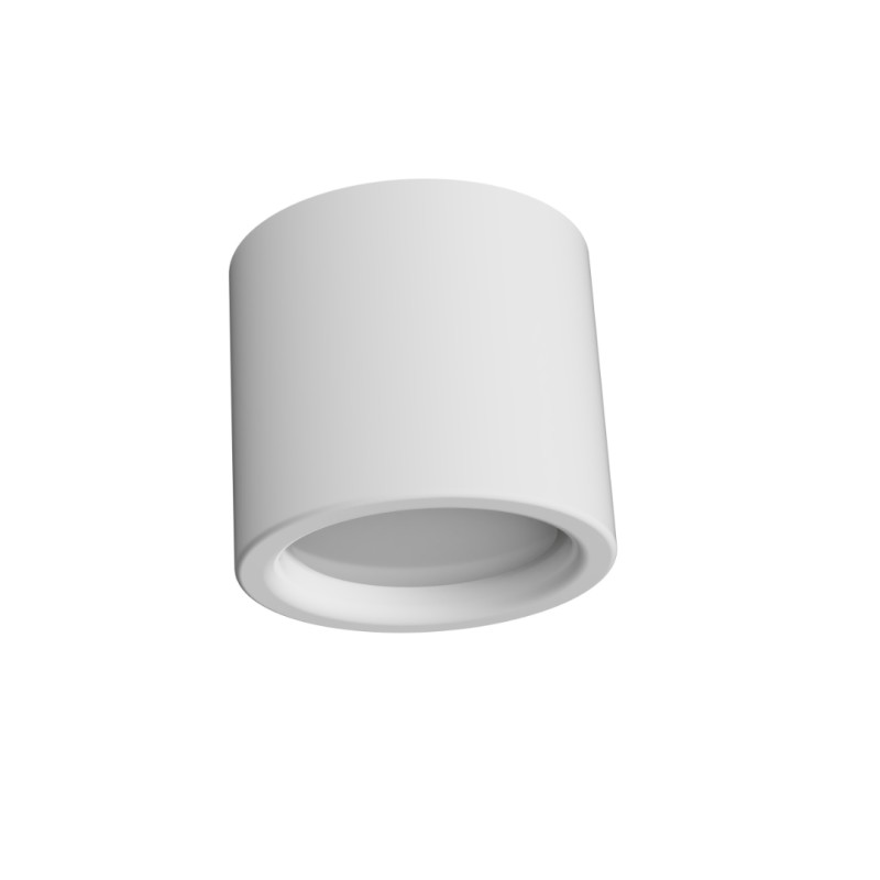 PLAP1 PLAFONE IN GESSO CERAMICO DALLA FORMA CILINDRICA DAL DIAMETRO 10,7 H5,5 COMPLETO DI PORTA LAMPADA GX53