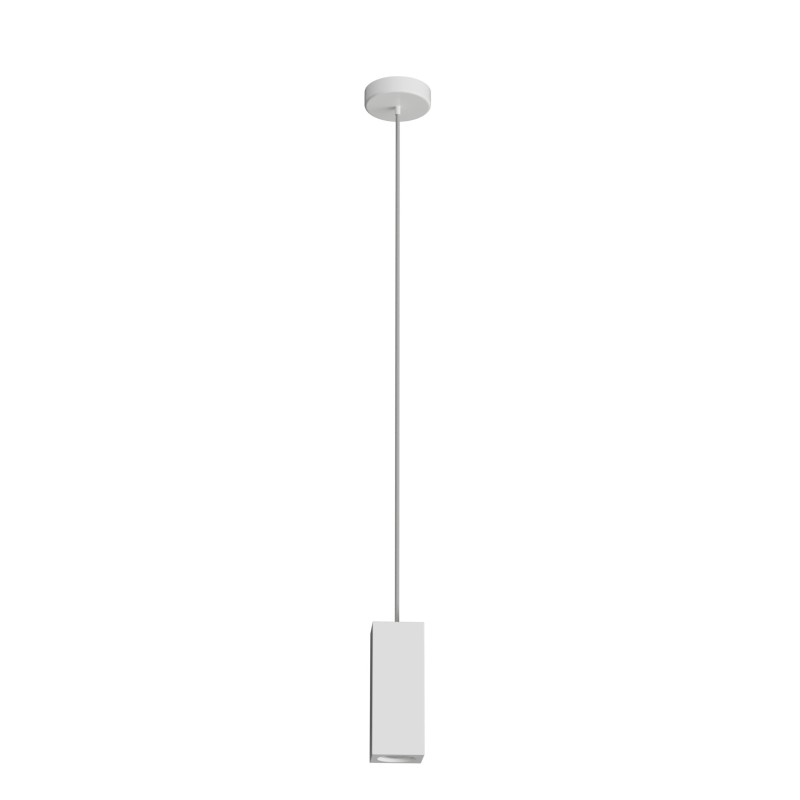 PENDENTE IN GESSO CERAMICO CUBO DA 18CM COMPLETO DI CAVO E COPPETTA X 1 GU10