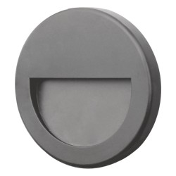 SEGNAPASSI IN POLICARBONATO ROTONDA GRIGIO PER 503 IP65 320LM 3W CRI80 ALIMENTATORE INTEGRATO 3000K