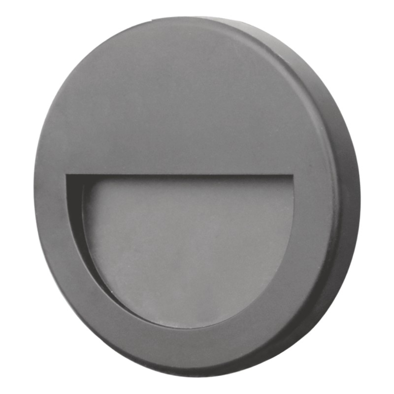 SEGNAPASSI IN POLICARBONATO ROTONDA GRIGIO PER 503 IP65 320LM 3W CRI80 ALIMENTATORE INTEGRATO 3000K