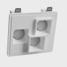 PORTAFARETTO DA INCASSO IN GESSO CERAMICO 33X30 H7 COMPLETO DI PORTA LAMPADA 3 XG53 CON ALETTE REGOLABILI