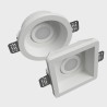 PORTAFARETTO DA INCASSO QUADRATO IN GESSO CERAMICO ORIENTABILE ATTACCO GU10 COMPLETO DI PORTALAMPADE E MOLLA FERMA FARETTO 15,5