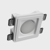 PORTAFARETTO DA INCASSO IN GFESSO CERAMICO 15X15 H5,5 COMPLETO DI PORTA LAMPADA GX53 CON ALETTE REGOLABILI
