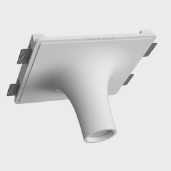 PORTAFARETTO DA INCASSO IN GESSO CERAMICO 39X39 H4,5 CON FORMA CILINDRICA VOLTA VERSO IL BASSO SPORGENZA 23CM COMPLETO DI PORTA