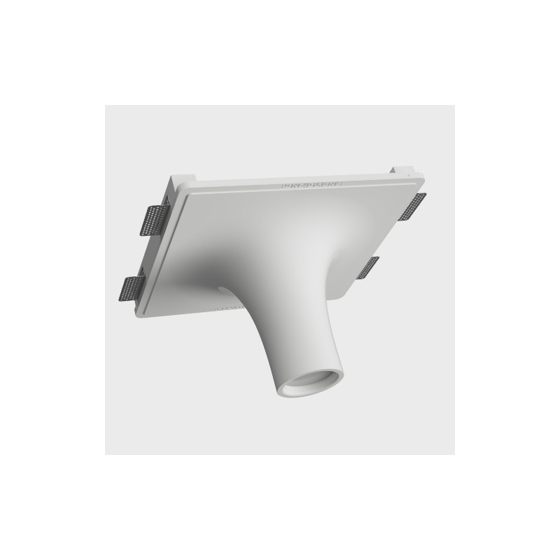 PORTAFARETTO DA INCASSO IN GESSO CERAMICO 39X39 H4,5 CON FORMA CILINDRICA VOLTA VERSO IL BASSO SPORGENZA 23CM COMPLETO DI PORTA