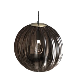 LAMPADARIO IN VETRO + METALLO X 1 E27 D.20CM COLORE FUME'