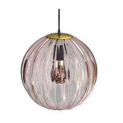 LAMPADARIO IN VETRO + METELLO X 1 E27 D.20CM TRASPARENTE