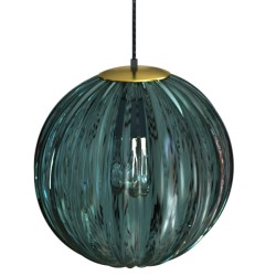 LAMPADARIO IN VETRO + METALLO X 1 E27  D.20CM COLORE VERDE