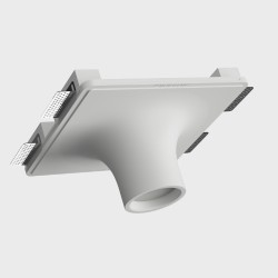 PORTAFARETTO DA INCASSO IN GESSO CERAMICO 30X30 H4,5 FORMA CILINDRICA RIVOLTA VERSO IL BASSO SPORGENZA 12,7CM COMPLETA DI PORTA