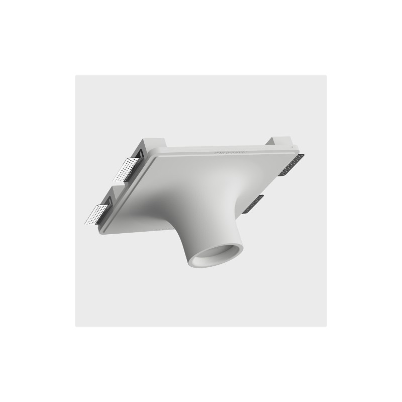 PORTAFARETTO DA INCASSO IN GESSO CERAMICO 30X30 H4,5 FORMA CILINDRICA RIVOLTA VERSO IL BASSO SPORGENZA 12,7CM COMPLETA DI PORTA