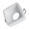PLAFONE DA INCASSO IN GESSO CERAMICO  QUADRATO CON MOLLE ATTACCO GU10 COMPLETO DI PORTALAMPADE E MOLLA FERMA FARETTO 9,4X9,4XH6