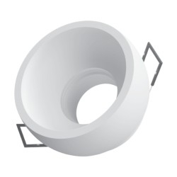 PLAFONE  DA INCASSO TONDO IN GESSO CERAMICO CON MOLLE ATTACCO GU10 COMPLETO DI PORTALAMPADE E MOLLA FERMA FARETTO 9,4X9,4XH6,5C