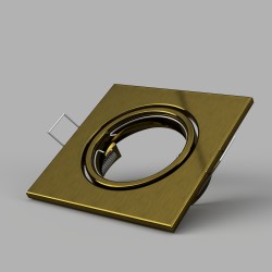 PORTAFARETTO IN METALLO  ORIENTABILE PER 1 GU10 QUADRATO 82MM ORO