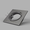 PORTAFARETTO IN METALLO  ORIENTABILE PER 1 GU10 QUADRATO 82MM NICHEL