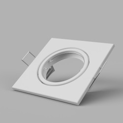 PORTAFARETTO IN METALLO  ORIENTABILE PER 1 GU10 QUADRATO 82MM BIANCO