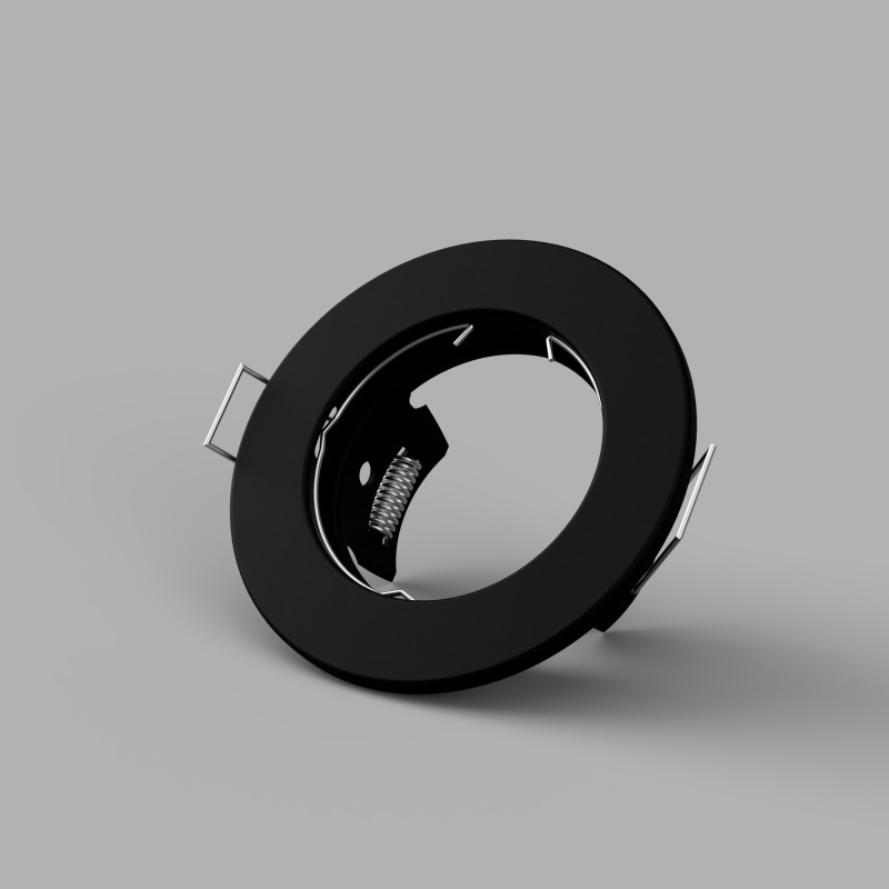 PORTAFARETTO IN METALLO PER 1 GU10 DIAMETRO 80MM NERO